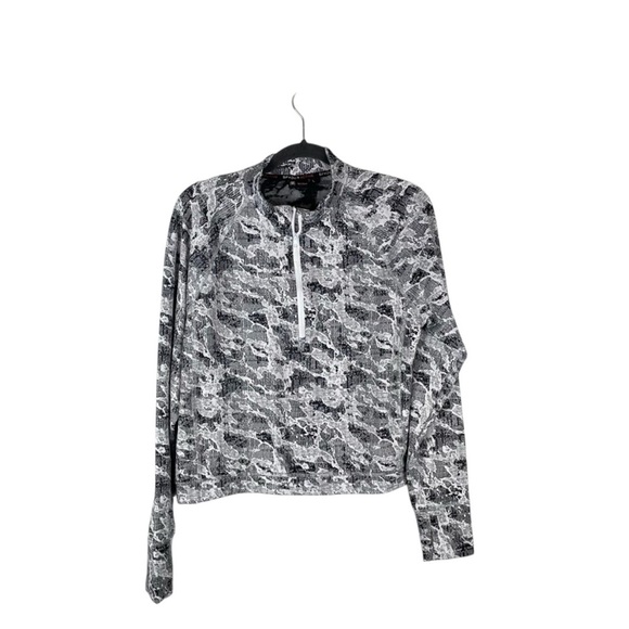 Spyder Active Grey Print 1/4 Zip Long Sleeve Top size Large - Picture 1 of 4